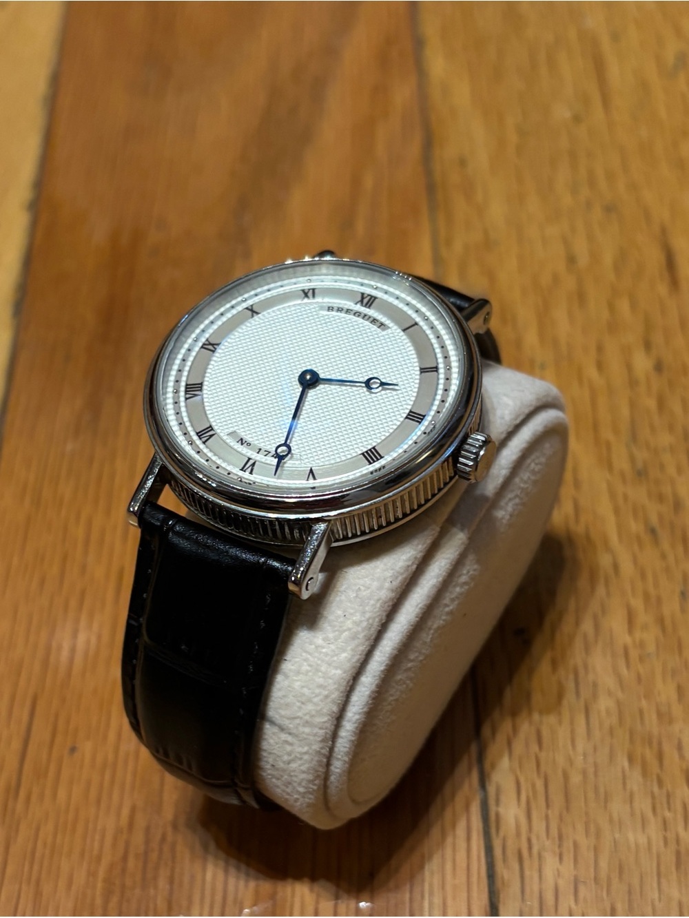 Men's Watch Breguet(Replica) Classic Numerals Polished Metal Leather Band - Used